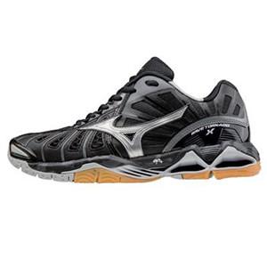 black and silver mizuno volleyball shoes